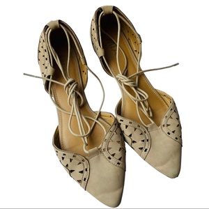 MIA Lace up Sandal Beige